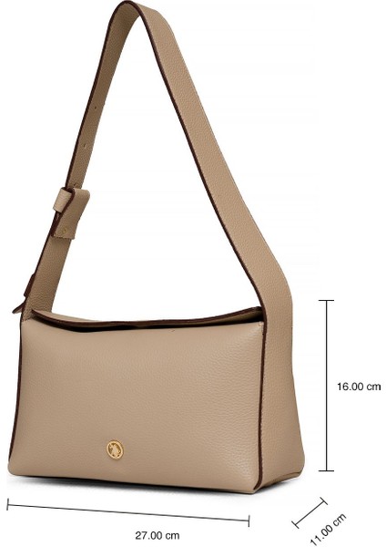 Çapraz Askılı Kadın Çanta Bej Us25203