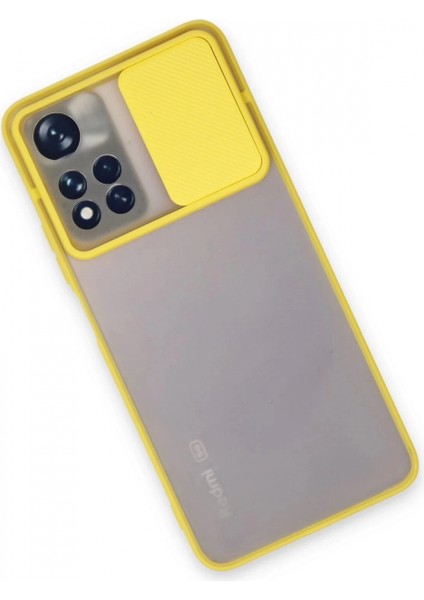 Xiaomi Redmi Note 11T Kılıf Palm Buzlu Kamera Sürgülü Silikon - Sarı modelleri