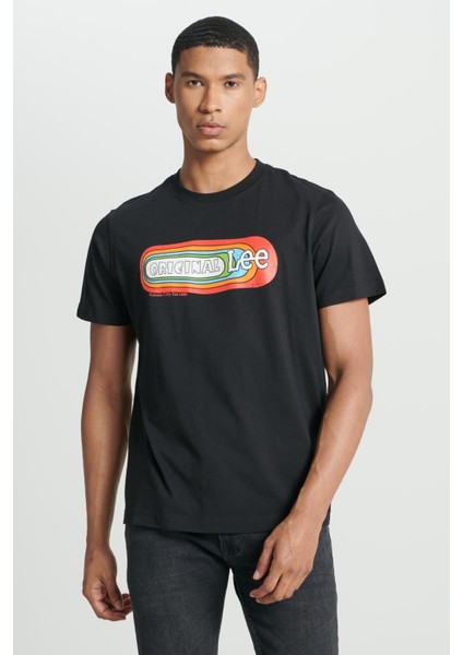 Erkek Siyah Yuvarlak Yaka Tişört