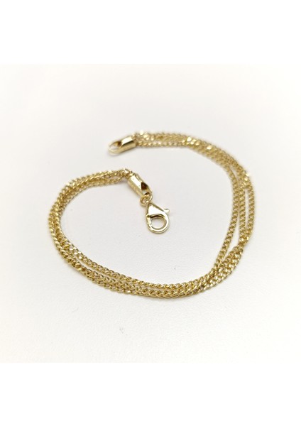 Üçlü Gurmet Zincir Bileklik Künye 14 Ayar Altın Hd Videolu modelleri