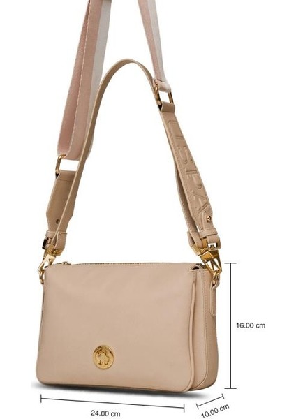 Çapraz Askılı Kadın Çanta Bej Us25141