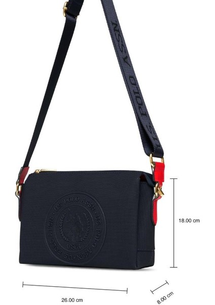 Çapraz Askılı Kadın Çanta Lacivert-Beyaz-Kırmızı Us25268