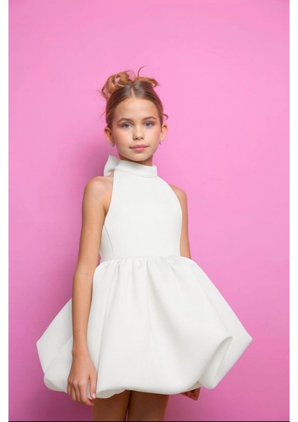 Kız Çocuk Sırt Detaylı Balon Elbise fiyatları