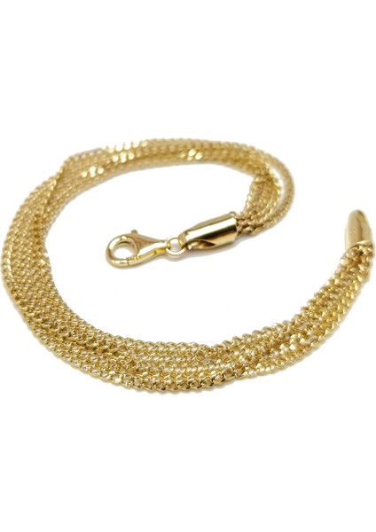 Beşli Gurmet Zincir Bileklik Künye 14 Ayar Altın Hd Videolu modelleri