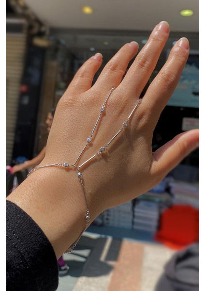 Gümüş Taşlı Çubuklu Şahmeran Bileklik CM5626E9