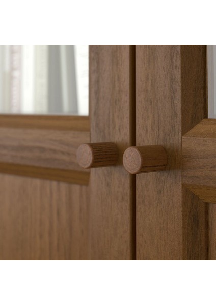 Cam/panel Kapaklı Kitaplık, Kahverengi Ceviz Görünüm, 80X30X202 cm fırsatları