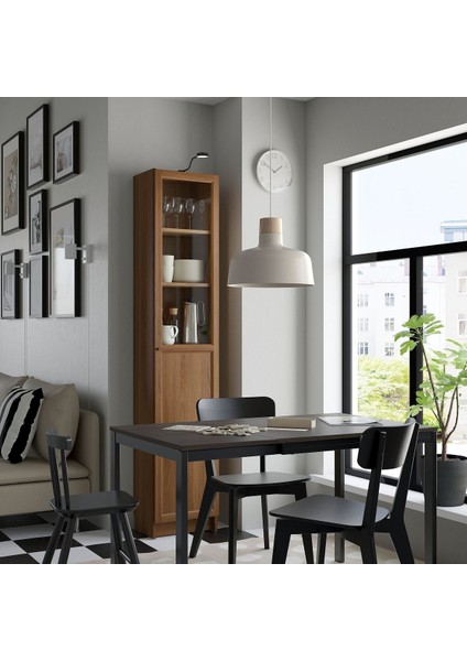 Cam/panel Kapaklı Kitaplık, Kahverengi Ceviz Görünüm, 40X30X202 cm fiyatları