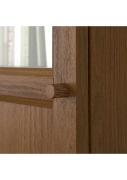 Cam/panel Kapaklı Kitaplık, Kahverengi Ceviz Görünüm, 40X30X202 cm fırsatları