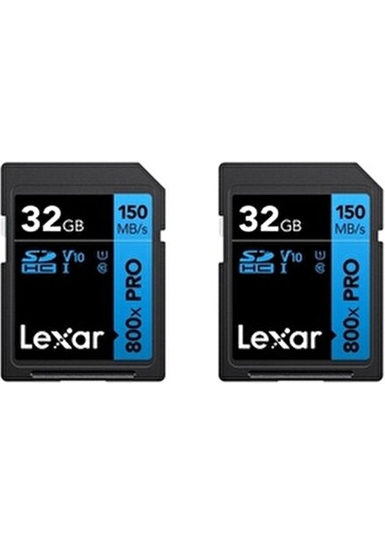 800X Pro SDHC Hafıza Kartı 32GB 150MB/s UHS-I V10 Suya Dayanıklı 2'li Paket modelleri