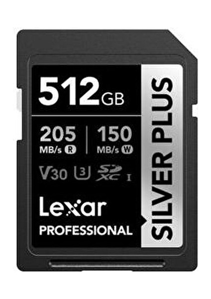 512GB Silver Plus SDXC Hafıza Kartı Profesyonel Kullanım için 205 MB/sn Okuma Hızı fiyatları