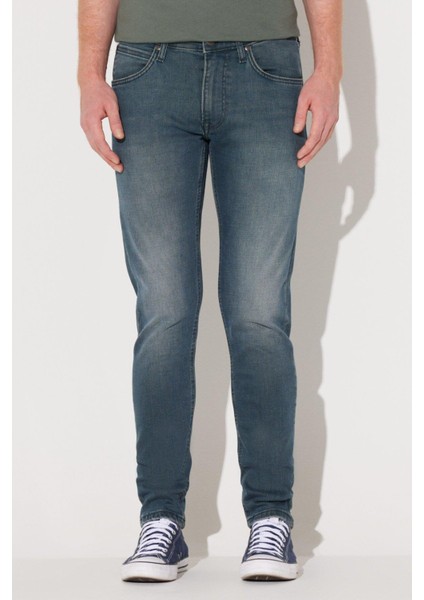 Luke Slim Fit Dar Kesim Düşük Bel Koyu Mavi Esnek Jean Kot Pantolon