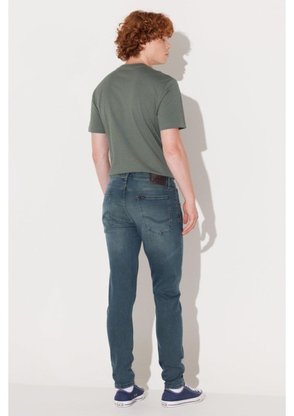 Luke Slim Fit Dar Kesim Düşük Bel Koyu Mavi Esnek Jean Kot Pantolon
