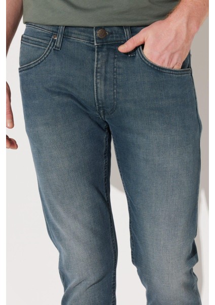 Luke Slim Fit Dar Kesim Düşük Bel Koyu Mavi Esnek Jean Kot Pantolon