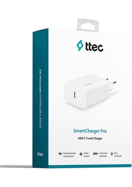 Smartcharger Pd 30W Usb-C Seyahat Hızlı Şarj Aleti Beyaz