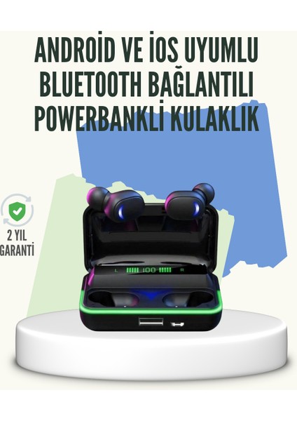 Depomix E10 Powerbank Şarjlı Bluetooth 5.1 Kulaklık Spor ve Oyun Için