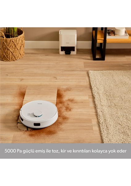 Alex Laser Power 1289H Otomatik Boşaltım Sistemli Yeni Nesil Moplu 5 KPA Robot Süpürge Beyaz indirimleri