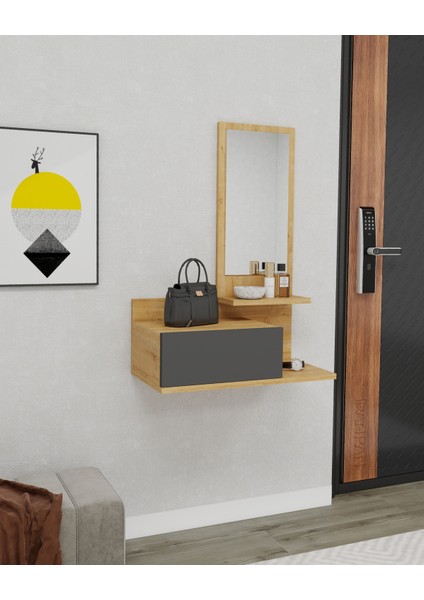 Rozella Çekmeceli Duvara Monte Aynalı Dresuar, Safirmeşe & Antrasit - Rozella fırsatları