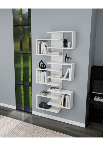 Lotus 6 Raflı Duvar Monte Kitaplık Ve Duvar Rafı, Beyaz - Lotus fiyatları