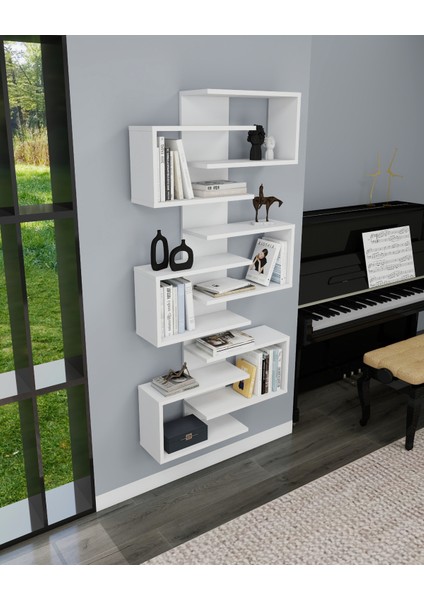 Lotus 6 Raflı Duvar Monte Kitaplık Ve Duvar Rafı, Beyaz - Lotus fırsatları