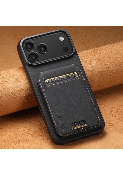 iPhone 17 Pro Max Için Litchi Deri Telefon Kılıfı (Yurt Dışından) fiyatları
