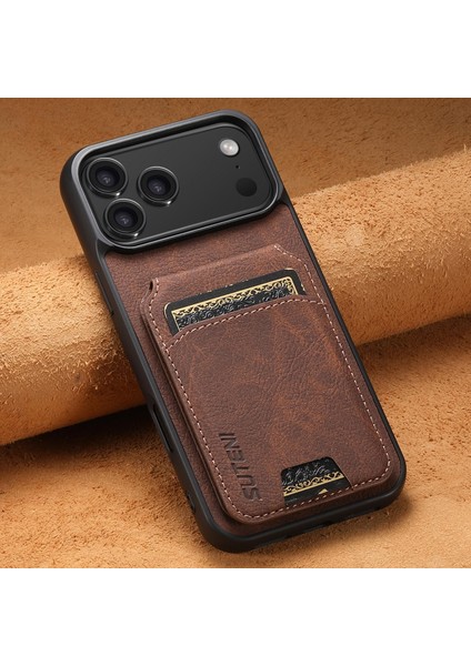 iPhone 17 Pro Max Için Litchi Deri Telefon Kılıfı (Yurt Dışından) modelleri