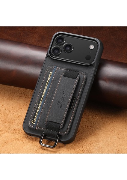 iPhone 17 Pro Max Için Litchi Deri Telefon Kılıfı (Yurt Dışından) fiyatları
