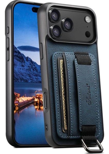 iPhone 17 Pro Max Için Litchi Deri Telefon Kılıfı (Yurt Dışından)