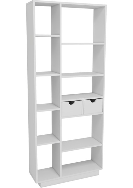 Luma 10 Bölmeli 2 Dolaplı Modern Kitaplık Beyaz - Luma fırsatları