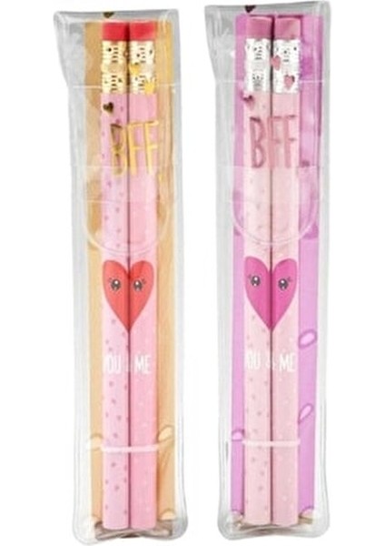 Kalem Seti Renkli ve Desenli 2 Parça BFF Temalı Kırtasiye Ürünü fiyatları