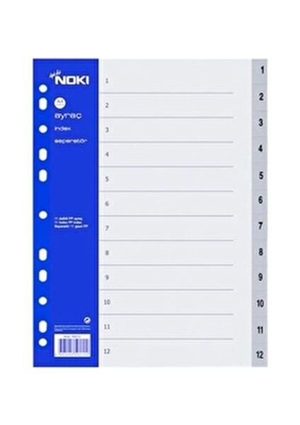 Ayraç PP 1-12 Rakam A4 Boyutunda 12 Bölümlü Mavi Renkli Döküman Sınıflandırma fiyatları