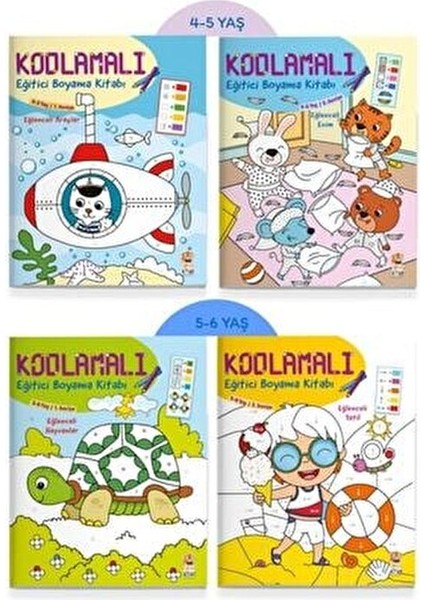 Kodlamalı Eğitici Boyama Seti (4 Kitap) fiyatları