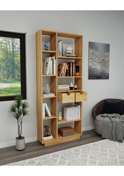 Luma 10 Bölmeli 2 Dolaplı Modern Kitaplık Safirmeşe - Luma fiyatları