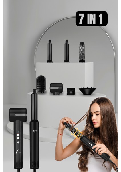 WT626 7 In 1 Hava Üflemeli Saç Düzleştirici Şekillendirici Airwrap Compact Saç Kurutma Fön Makinesi