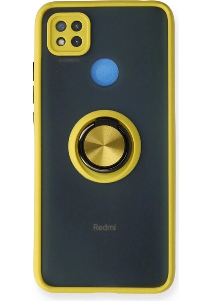 Xiaomi Redmi 9c Kılıf Montreal Yüzüklü Silikon Kapak - Sarı