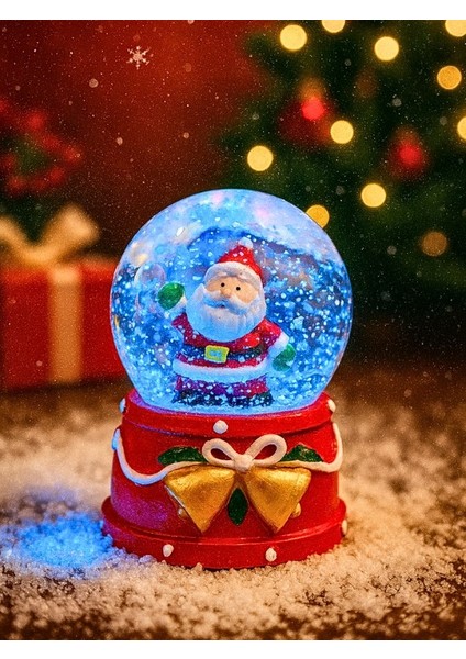 2026 Yılbaşı Hediyesi Kar Küresi – 9 cm Orta Boy Noel Baba Figürlü Dekoratif Süs 48