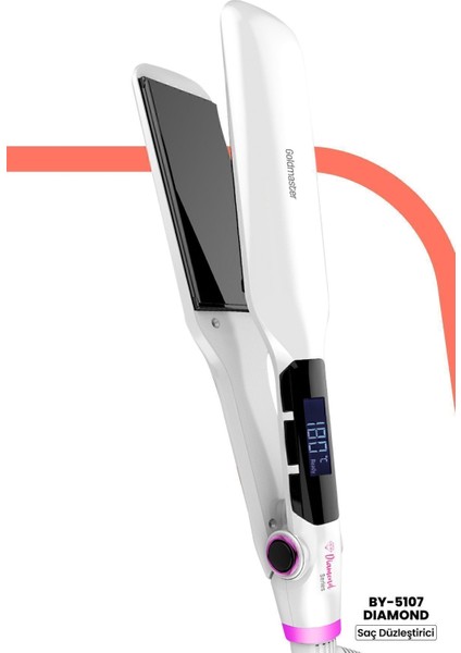 Dijital Ekranlı Seramik Geniş Plakalı 360° Kablosuz Saç Düzleştirici