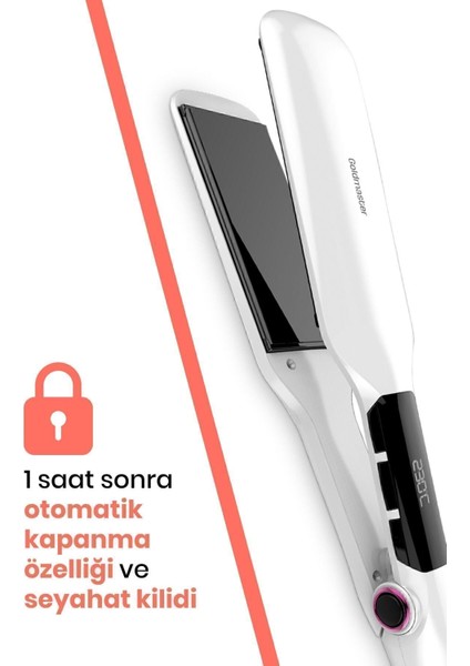Dijital Ekranlı Seramik Geniş Plakalı 360° Kablosuz Saç Düzleştirici