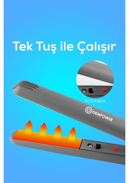 Mini Taşınabilir Saç Düzleştirici, Şık Siyah Tasarım