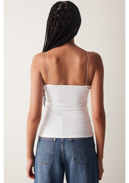 İnce Askılı Beyaz New Cami Atlet