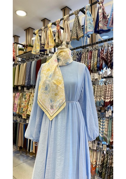 Çiçek Esintisi Eşarp Sarı