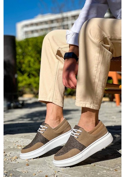 ZRN-042 Premium Bağcıklı Taba Casual Günlük Erkek Ayakkabı