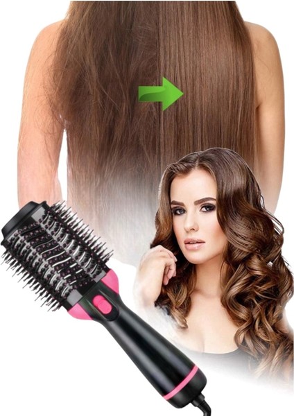 2200W Elektrikli Hava Üflemeli Saç Düzleştirici ve Fön Tarağı, Siyah fiyatları
