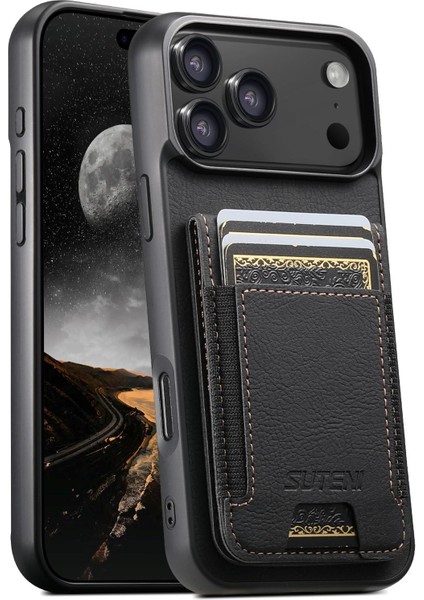 iPhone 17 Pro Için Cüzdan Standlı Arka Telefon Kılıfı (Yurt Dışından)