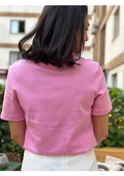 Bisiklet Yaka Basic Tok Kumaş T-Shirt modelleri