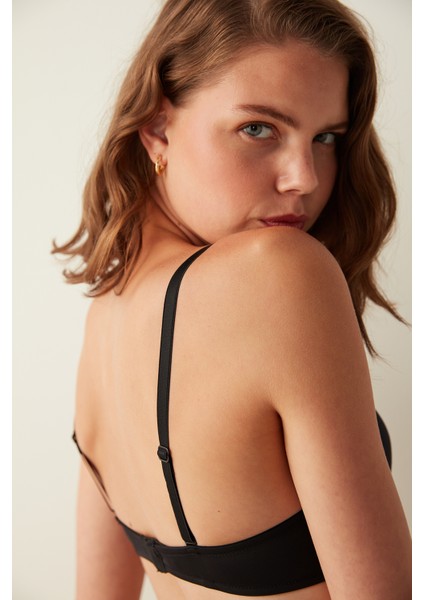 Siyah Wowbra Destekli Push Up Sütyen
