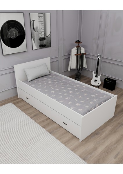 Sofia 90x190 Yatak Uyumlu 2 Kişilik Yavrulu Karyola, Beyaz - Sofia