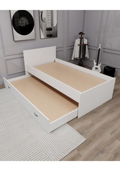 Sofia 90x190 Yatak Uyumlu 2 Kişilik Yavrulu Karyola, Beyaz - Sofia indirimleri