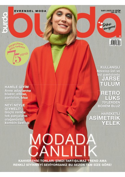 Burda Dergisi 2025 Eylül Sayısı 32 Sayfa Ciltli Özel Tasarımlar