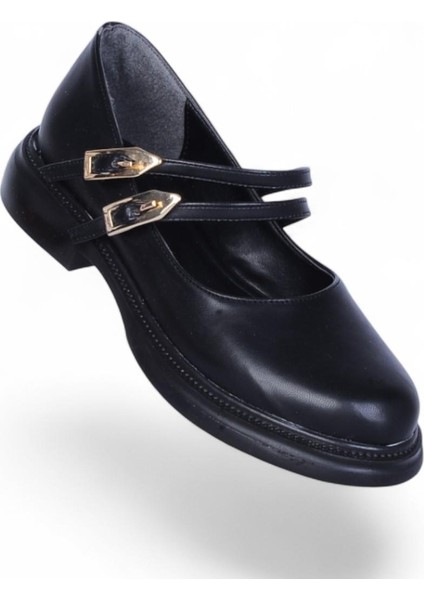 S12 Cilt Siyah Kadın Loafer Ayakkabı