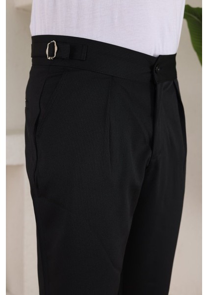 Erkek Duble Paça Yandan Tokalı Cord Desenli Old Money Pantolon fırsatları